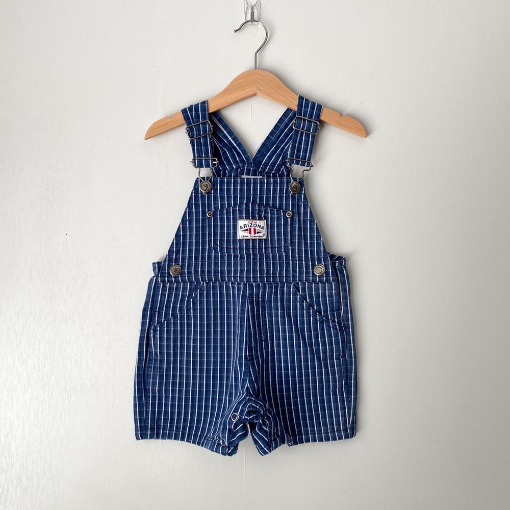 Vintage Y2K Plaid Print 100% Cotton Shortalls Overalls
